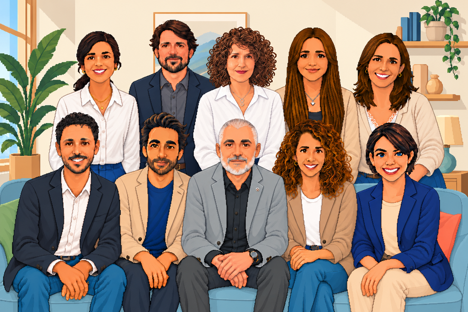 El equipo de Centro Elemental reunido en el centro de Málaga